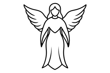Angel line art white background illustration