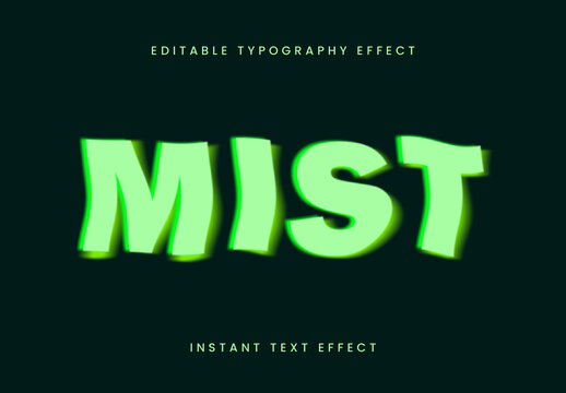 Green Hazy Distorted Text Effect Blur Wavy Liquid Font