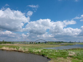Nature reserve Goilberdingerwaard near the Kuilenburgse Spoorbrug over de Lek bij Culemborg