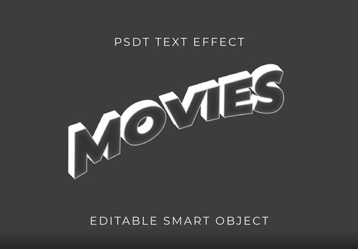 White And Black Cinematic Retro Film Text Effect Bold 3d Font