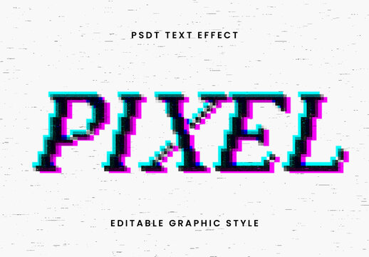 White And RGB Pixelated Distorted Glitch Text Effect Glitch VHS Font