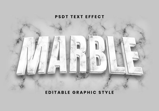 Gray Luxury White Marble Vein Text Effect Stone Elegant 3D Font