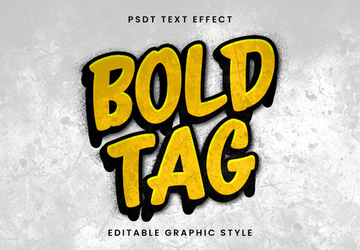 Yellow And Black Bold Tag Street Graffiti Text Effect Urban Comic Drip Font