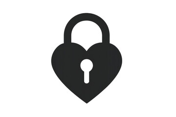 Heart padlock vector icon symbolizing love and security