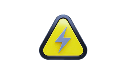 High Voltage Warning Sign Isolated on White Background