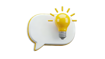 Idea Bulb in Speech Bubble Concept