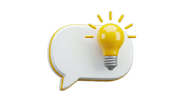 Idea Bulb in Speech Bubble Concept - Powered by Adobe