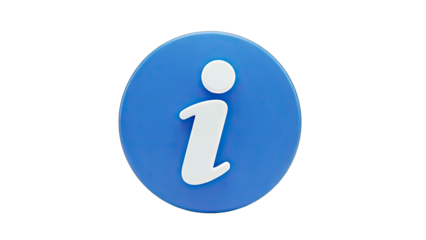 Information Icon on Blue Circle - Isolated