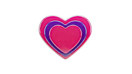 Layered Hearts: Love and Romance Concept on White