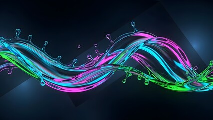 Abstract neon wave pattern