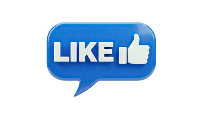 Like Icon in a Blue Speech Bubble on White