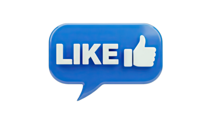 Like Icon in a Blue Speech Bubble on White