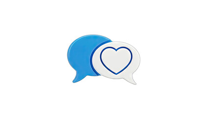 Love Message Bubbles on White Background