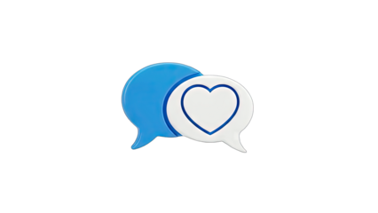 Love Message Bubbles on White Background