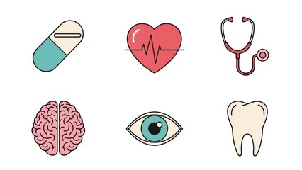 Medical icons health medicine and healthcare symbol set on white