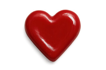 Fototapeta premium Red glossy heart symbol representing love and passion