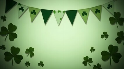St patrick's day shamrock bunting decoration for irish holiday celebrations