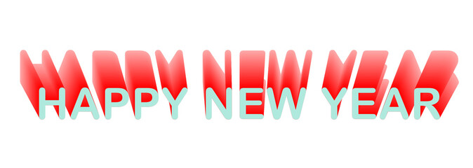 Light Blue 3D Happy New Year Design