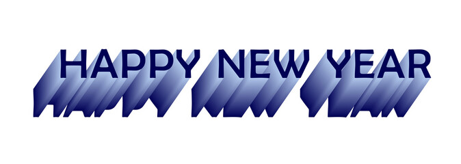 Blue Gradient 3D Happy New Year Text