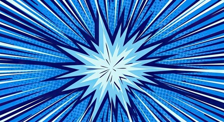 Obraz premium Abstract comic book explosion with radial lines and starburst effect, dynamic design.