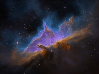 Space nebula cosmic dust forming new stars