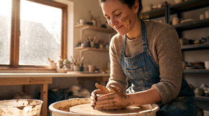 A portrait of a female ceramic artist 