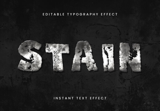 Black And White Grunge Wall Text Effect Stain Rough Distressed Font