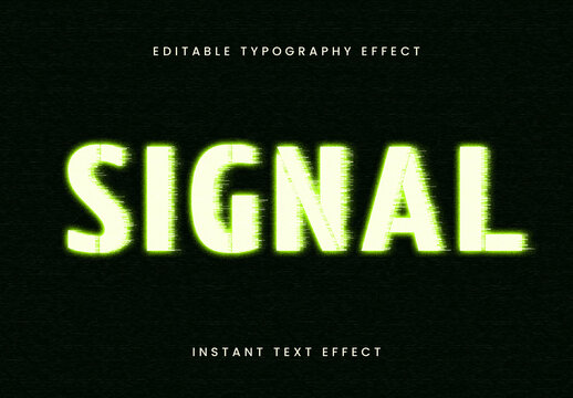 Green And Beige CRT Screen Text Effect Glitch Distortion Font