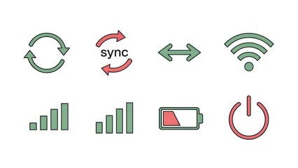 Set of modern technology icons for design and user interface elements