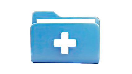 Fototapeta premium Medical Folder with Plus Sign on White Background