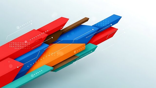 Abstract geometric shapes and lines representing data flow and connectivity - Powered by Adobe