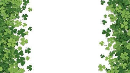 St patrick's day shamrock border design with green leaves