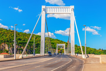 View on Elisabeth Bridge over Danube River at sunny day, Budapest, Hungary