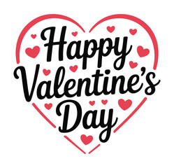 Valentines Day Heart with Happy Valentines Day Text