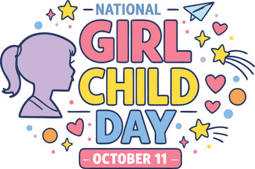 National Girl Child Day vector design created with Adobe Illustrator