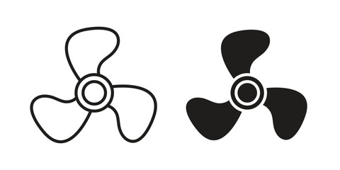Boat screw icons. silhouette icon vector flat illustration on white background. line art icons © Hunt