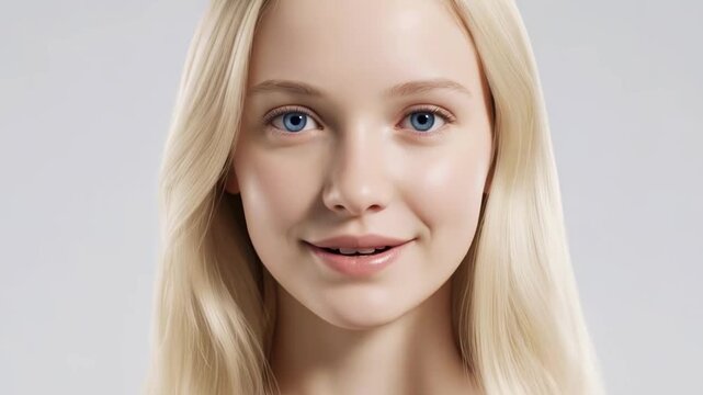 The transformation of a young girl into an adult woman using zoom. The images smoothly transform and evolve, conveying the essence of growth and change, the transformation of age.