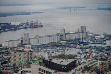 Industrial grain terminal and marina on the waterfront © Emad Aljumah