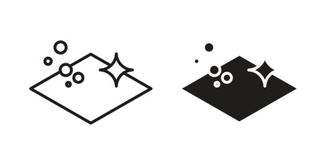 Clean floor surface icons. silhouette icon vector flat illustration on white background. line art icons