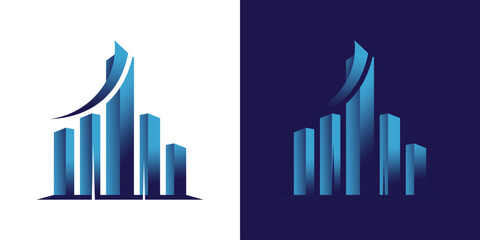 growth build. tax building. invest logo vector icon