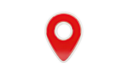 Red Location Pin Icon on White Background