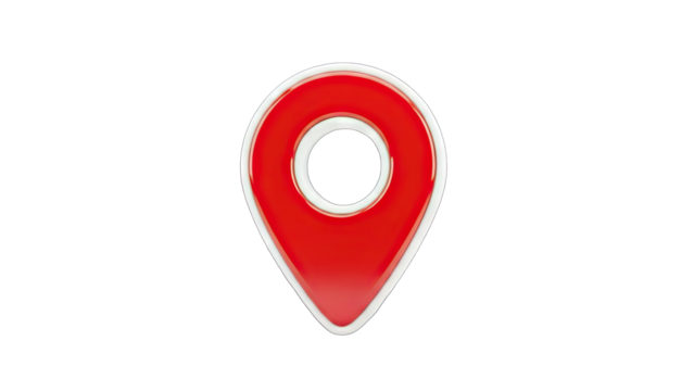 Red Location Pin Icon on White Background - Powered by Adobe