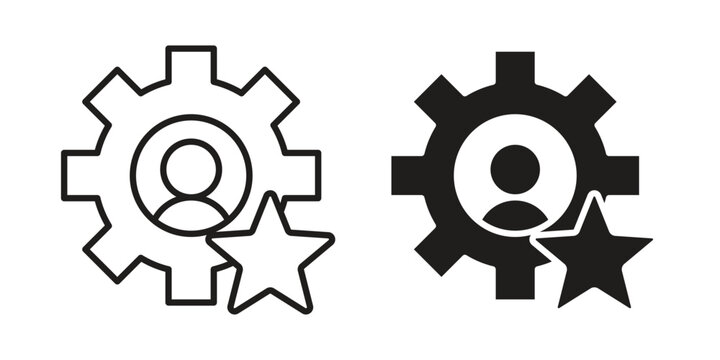 Employee skills icons. silhouette icon vector flat illustration on white background. line art icons