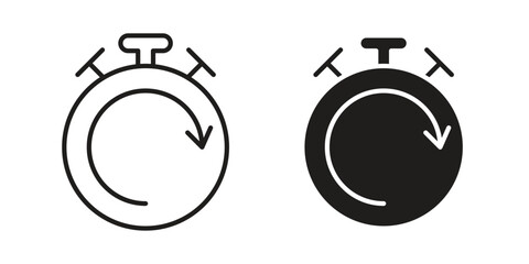 Fast processing icons. silhouette icon vector flat illustration on white background. line art icons