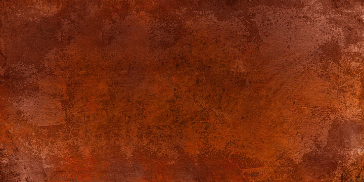 Aged Copper or Rust Effect Background Texture . Vivid old copper metal background texture. Grunge rusty dark metal stone background corten steel texture . Orange rusty wall grungy background 