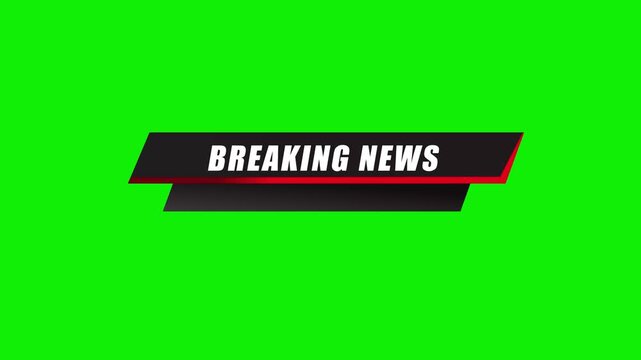 Breaking news lower third with blank text green screen