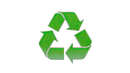 Obraz premium Recycle Symbol: Green Arrows on White Background