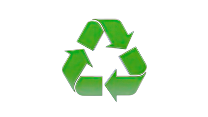 Recycle Symbol: Green Arrows on White Background