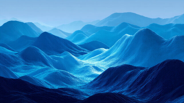Blue abstract ocean seascape featuring a realistic sea surface with gentle waves, designed as a natural background and 3D vector illustration suitable for covers, banners, flyers, posters, and brochur