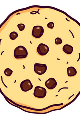 Bitten Chocolate Chip Cookie Character Icon